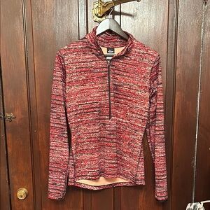 Nike Red Fitted Long Sleeve Polo Sweatshirt